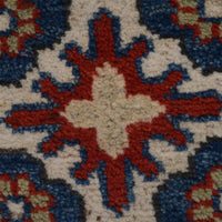 Ivory Oriental Kazak Afghan Hand-knotted Runner (KK-203)