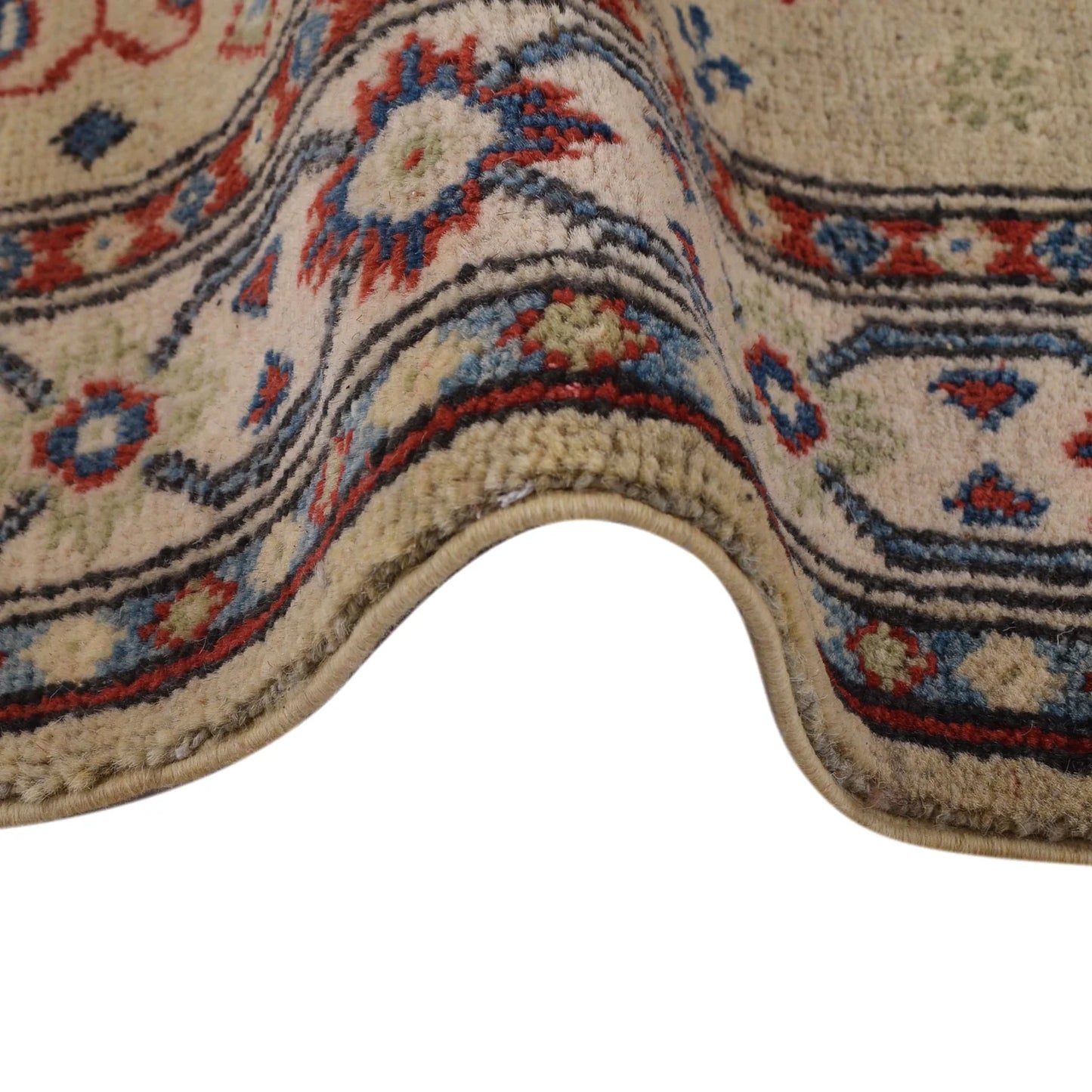 Ivory Oriental Kazak Afghan Hand-knotted Runner (KK-203)