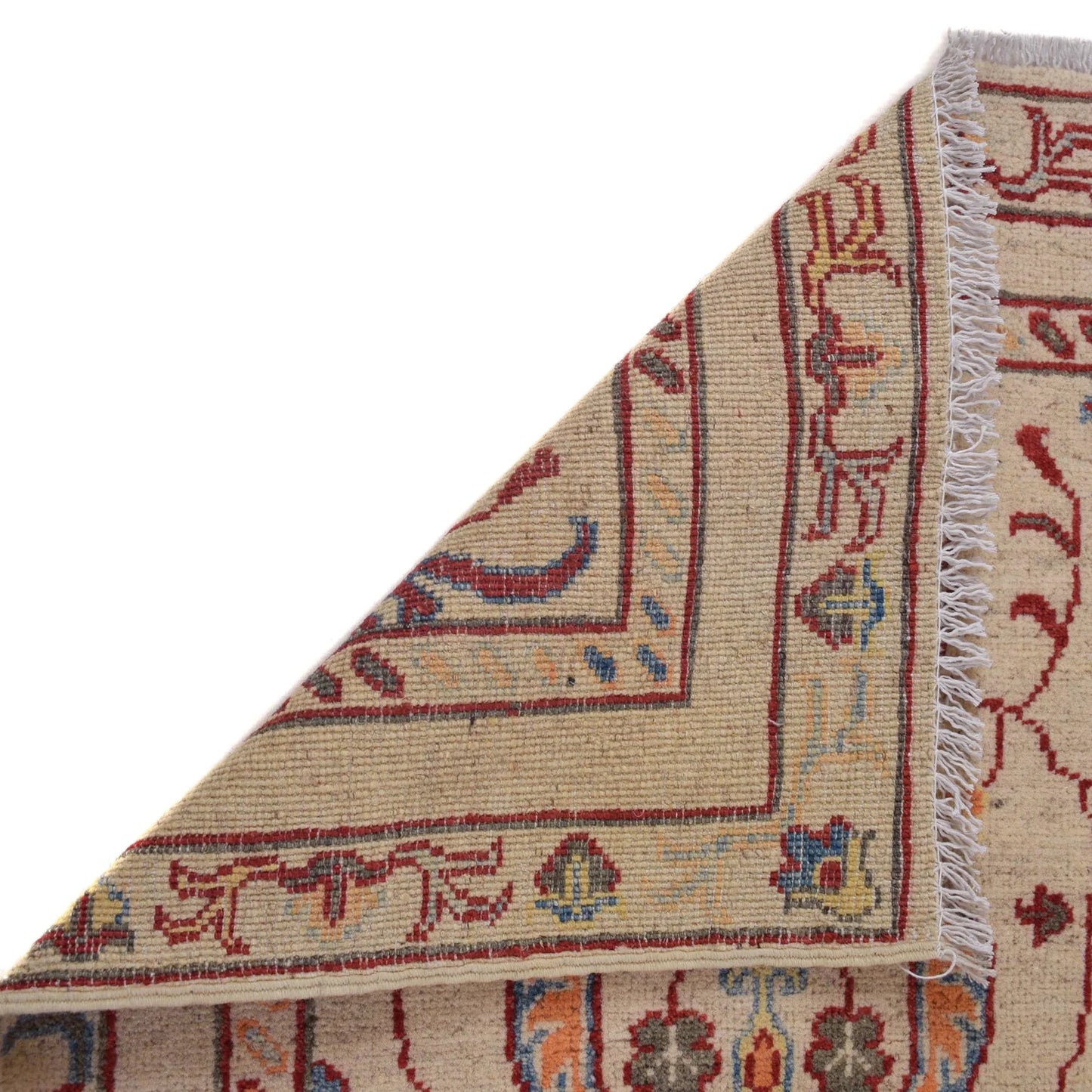 Ivory Oriental Kazak Afghan Hand-knotted Runner (KK-205)