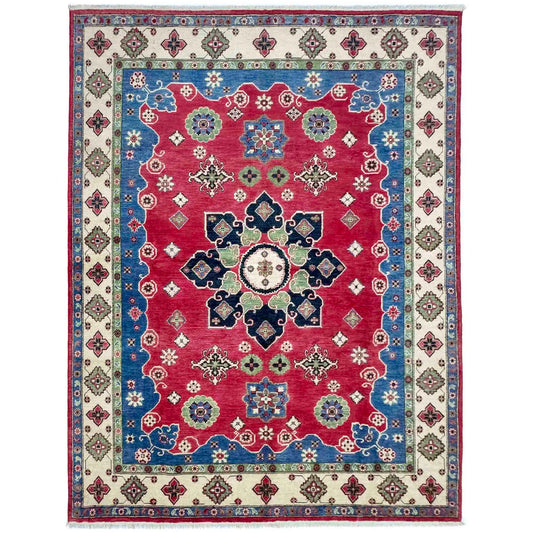Red  Oriental Kazak Afghan Hand-knotted Rug (KK-269)