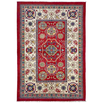 compare product Red  Oriental Kazak Afghan Hand-knotted Rug (KK-271)