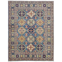 Blue  Oriental Kazak Afghan Hand-knotted Rug (KK-273)