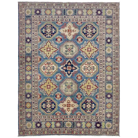 Blue  Oriental Kazak Afghan Hand-knotted Rug (KK-273)