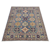 Blue  Oriental Kazak Afghan Hand-knotted Rug (KK-273)