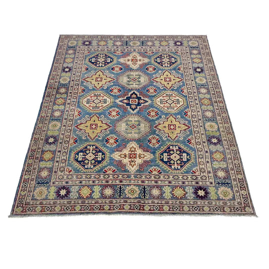 Blue  Oriental Kazak Afghan Hand-knotted Rug (KK-273)