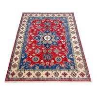 Red  Oriental Kazak Afghan Hand-knotted Rug (KK-274)
