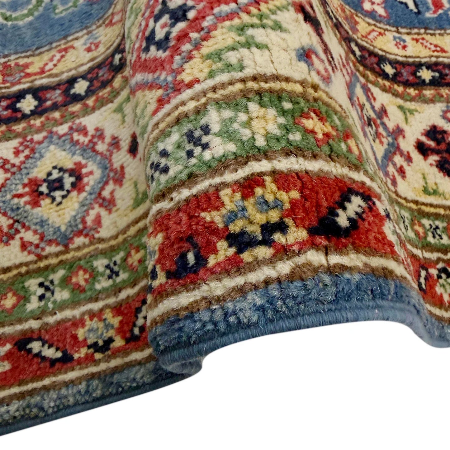Blue  Oriental Kazak Afghan Hand-knotted Rug (KK-275)