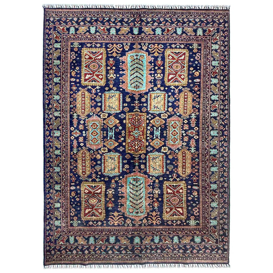 Multi color Super Fine Kazak Afghan Hand-knotted Rug (KK-276)