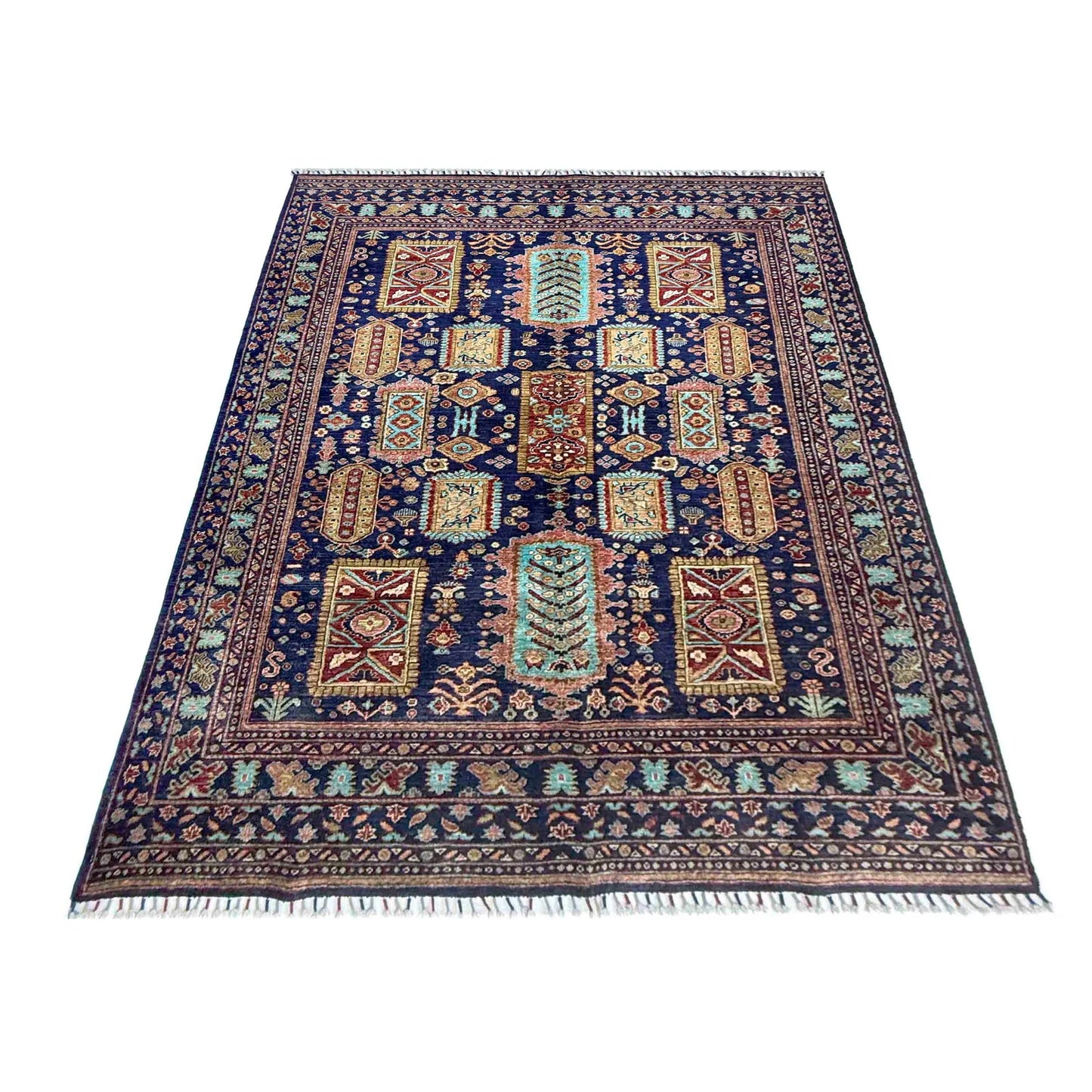 Multi color Super Fine Kazak Afghan Hand-knotted Rug (KK-276)