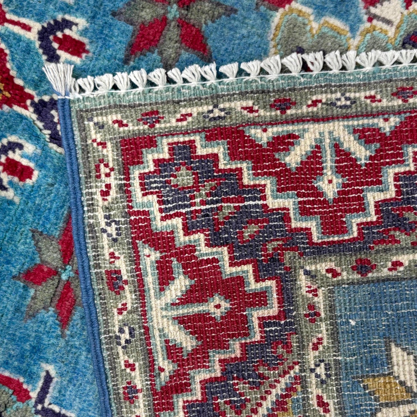 Blue  Oriental Kazak Afghan Hand-knotted Rug (KK-268)