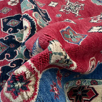 Red  Oriental Kazak Afghan Hand-knotted Rug (KK-270)