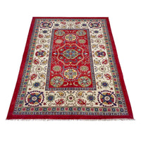 Red  Oriental Kazak Afghan Hand-knotted Rug (KK-271)