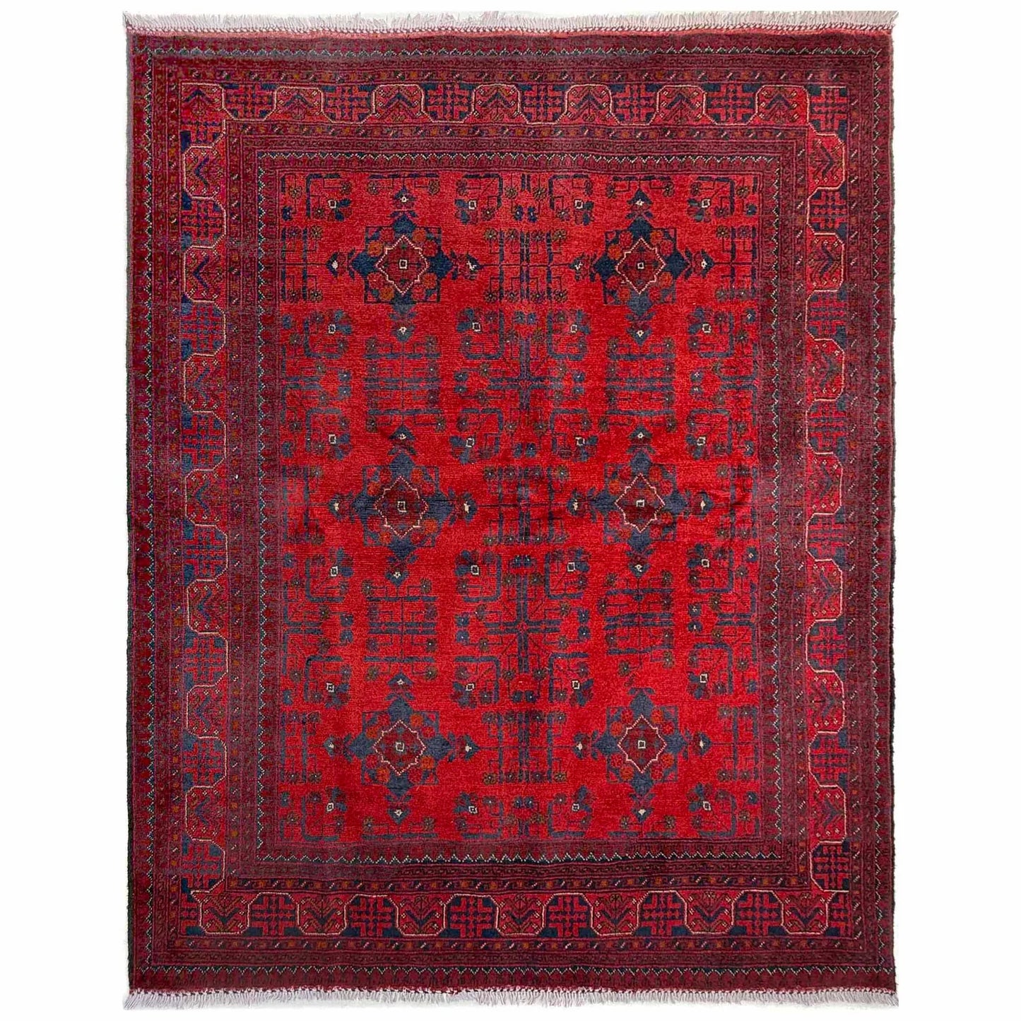 Red Khal Mohammadi Afghan Hand-knotted Rug (KM-463)